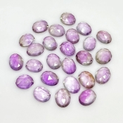50.75 Carat Pink Amethyst 9x7mm Rose Cut Oval Shape AA Grade Cabochons Parcel - Total 25 Pcs.