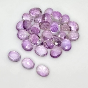 66.55 Carat Pink Amethyst 9x7mm Rose Cut Oval Shape AA Grade Cabochons Parcel - Total 33 Pcs.