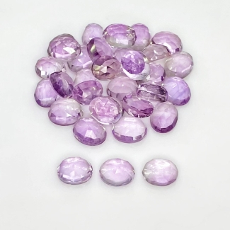 66.55 Carat Pink Amethyst 9x7mm Rose Cut Oval Shape AA Grade Cabochons Parcel - Total 33 Pcs.