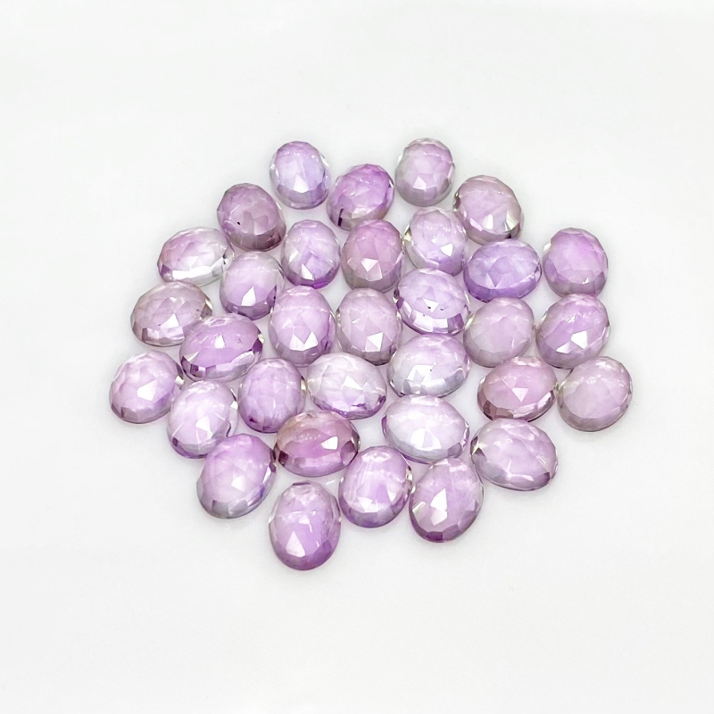 66.55 Carat Pink Amethyst 9x7mm Rose Cut Oval Shape AA Grade Cabochons Parcel - Total 33 Pcs.