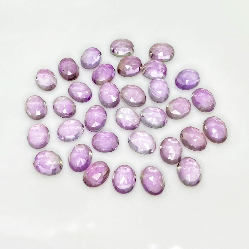66.55 Carat Pink Amethyst 9x7mm Rose Cut Oval Shape AA Grade Cabochons Parcel - Total 33 Pcs.