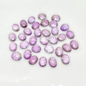 66.55 Carat Pink Amethyst 9x7mm Rose Cut Oval Shape AA Grade Cabochons Parcel - Total 33 Pcs.