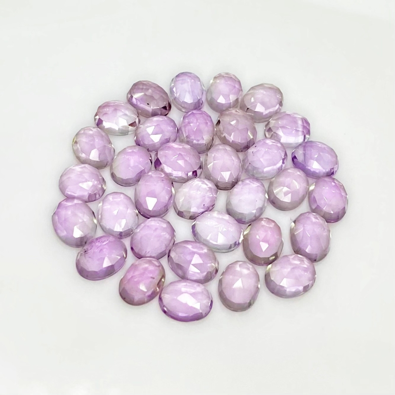 66.55 Carat Pink Amethyst 9x7mm Rose Cut Oval Shape AA Grade Cabochons Parcel - Total 33 Pcs.