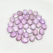 66.55 Carat Pink Amethyst 9x7mm Rose Cut Oval Shape AA Grade Cabochons Parcel - Total 33 Pcs.