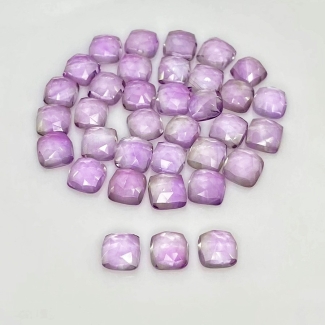 54.35 Carat Pink Amethyst 7mm Rose Cut Square Cushion Shape AA Grade Cabochons Parcel - Total 35 Pcs.
