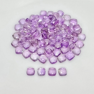 61.25 Carat Pink Amethyst 5mm Rose Cut Square Cushion Shape AA Grade Cabochons Parcel - Total 97 Pcs.