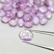 81.90 Carat Pink Amethyst 8x6mm Rose Cut Oval Shape AA Grade Cabochons Parcel - Total 60 Pcs.