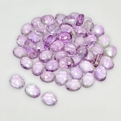 81.90 Carat Pink Amethyst 8x6mm Rose Cut Oval Shape AA Grade Cabochons Parcel - Total 60 Pcs.