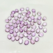 81.90 Carat Pink Amethyst 8x6mm Rose Cut Oval Shape AA Grade Cabochons Parcel - Total 60 Pcs.