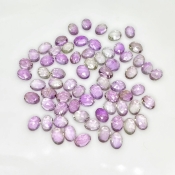 60.85 Carat Pink Amethyst 7x5mm Rose Cut Oval Shape AA Grade Cabochons Parcel - Total 68 Pcs.