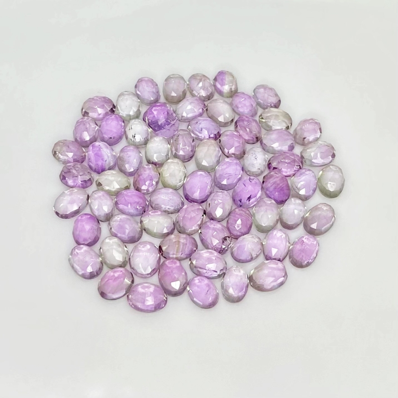 60.85 Carat Pink Amethyst 7x5mm Rose Cut Oval Shape AA Grade Cabochons Parcel - Total 68 Pcs.