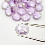 74.45 Carat Pink Amethyst 10X8mm Rose Cut Oval Shape AA Grade Cabochons Parcel - Total 25 Pcs.