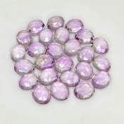 74.45 Carat Pink Amethyst 10X8mm Rose Cut Oval Shape AA Grade Cabochons Parcel - Total 25 Pcs.