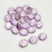 74.45 Carat Pink Amethyst 10X8mm Rose Cut Oval Shape AA Grade Cabochons Parcel - Total 25 Pcs.