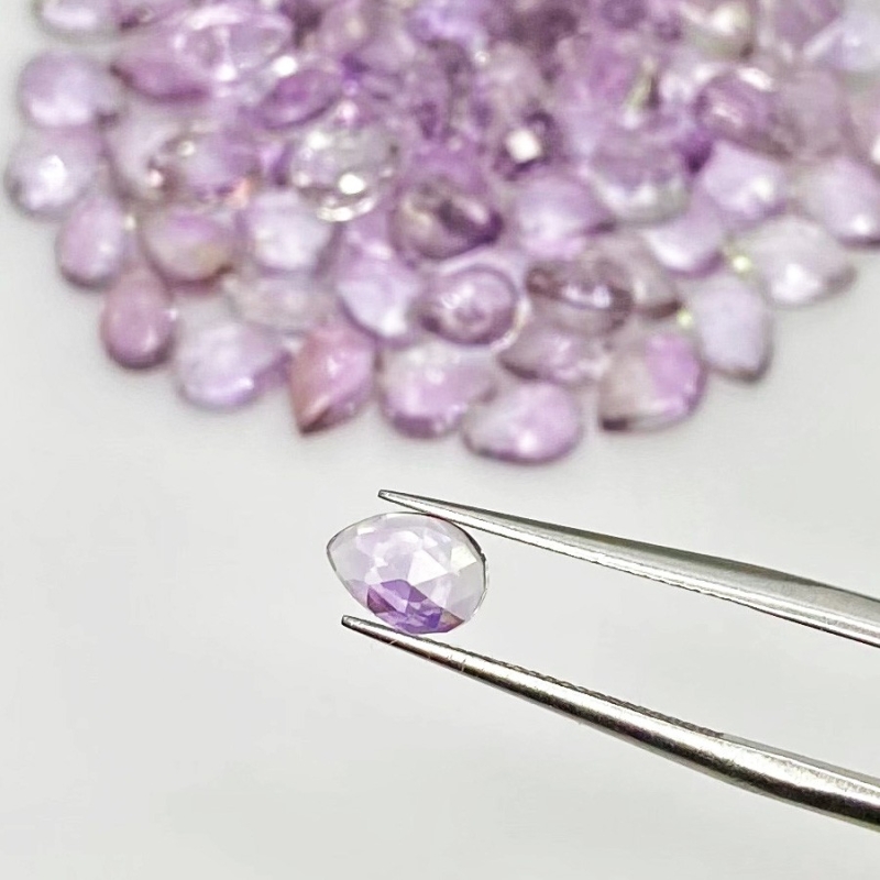 76.30 Carat Pink Amethyst 7x5mm Rose Cut Pear Shape AA Grade Cabochons Parcel - Total 93 Pcs.