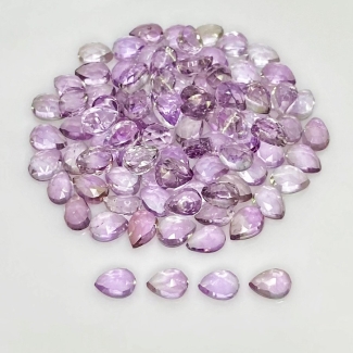 76.30 Carat Pink Amethyst 7x5mm Rose Cut Pear Shape AA Grade Cabochons Parcel - Total 93 Pcs.