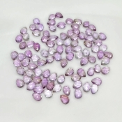 76.30 Carat Pink Amethyst 7x5mm Rose Cut Pear Shape AA Grade Cabochons Parcel - Total 93 Pcs.