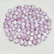 76.30 Carat Pink Amethyst 7x5mm Rose Cut Pear Shape AA Grade Cabochons Parcel - Total 93 Pcs.