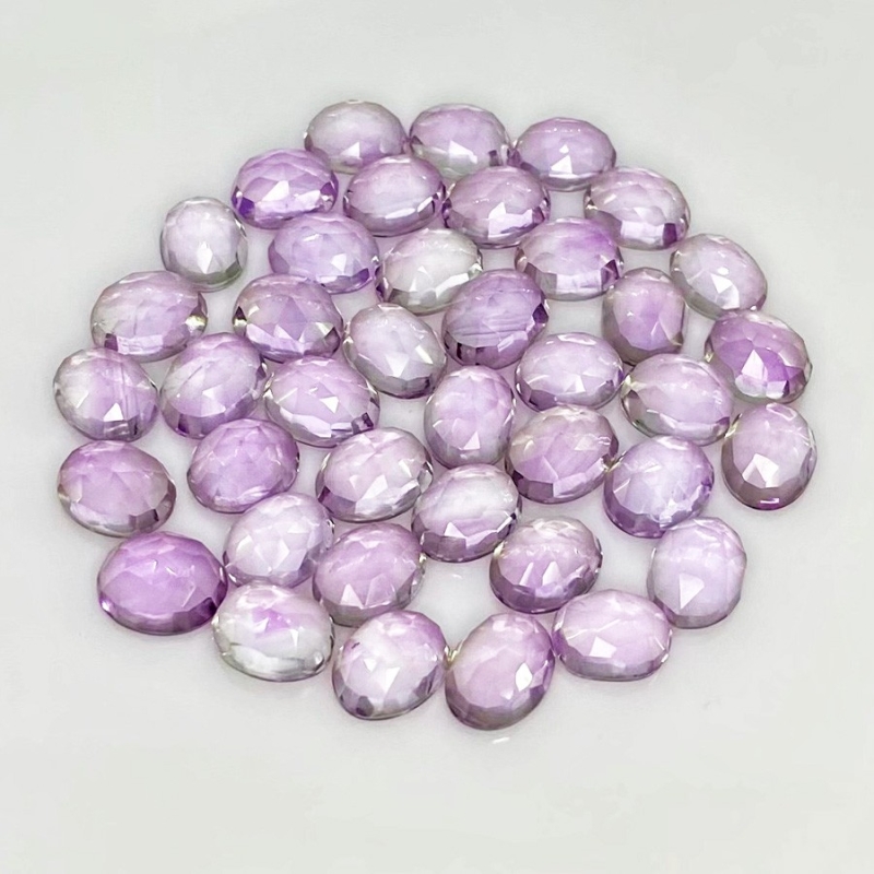 79.80 Carat Pink Amethyst 9x7mm Rose Cut Oval Shape AA Grade Cabochons Parcel - Total 40 Pcs.