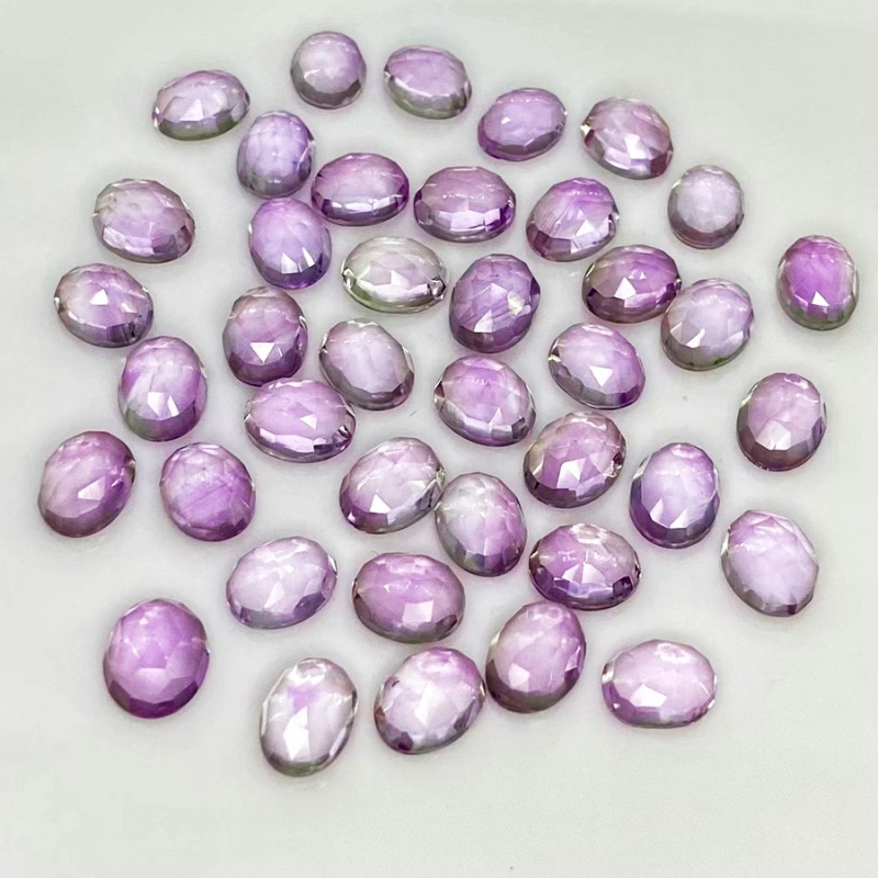 79.80 Carat Pink Amethyst 9x7mm Rose Cut Oval Shape AA Grade Cabochons Parcel - Total 40 Pcs.