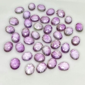 79.80 Carat Pink Amethyst 9x7mm Rose Cut Oval Shape AA Grade Cabochons Parcel - Total 40 Pcs.