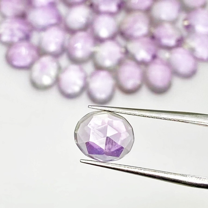 79.80 Carat Pink Amethyst 9x7mm Rose Cut Oval Shape AA Grade Cabochons Parcel - Total 40 Pcs.