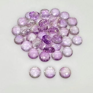 51.80 Carat Pink Amethyst 7mm Rose Cut Round Shape AA Grade Cabochons Parcel - Total 42 Pcs.