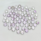 72.10 Carat Pink Amethyst 6-6.5mm Rose Cut Round Shape A Grade Cabochons Parcel - Total 68 Pcs.