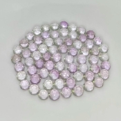 72.10 Carat Pink Amethyst 6-6.5mm Rose Cut Round Shape A Grade Cabochons Parcel - Total 68 Pcs.