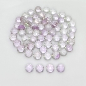 72.10 Carat Pink Amethyst 6-6.5mm Rose Cut Round Shape A Grade Cabochons Parcel - Total 68 Pcs.