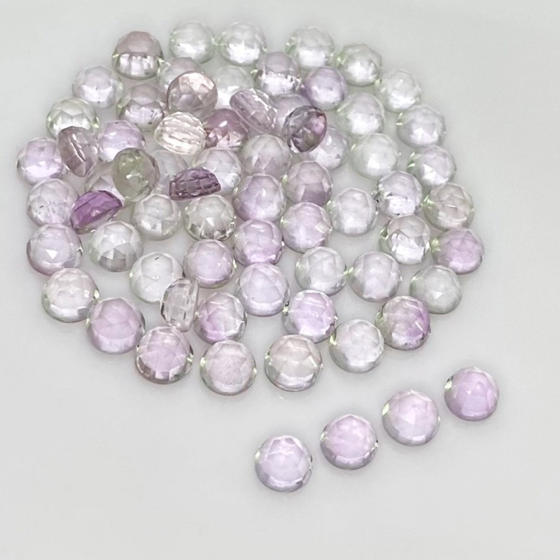 72.10 Carat Pink Amethyst 6-6.5mm Rose Cut Round Shape A Grade Cabochons Parcel - Total 68 Pcs.