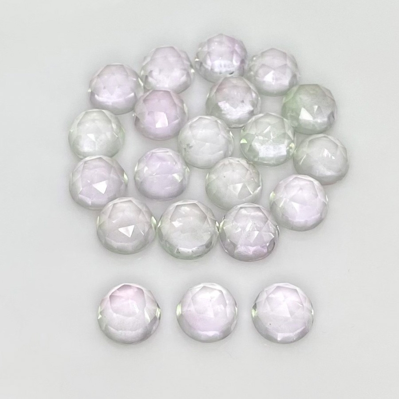 69.40 Carat Pink Amethyst 9mm Rose Cut Round Shape A Grade Cabochons Parcel - Total 21 Pcs.