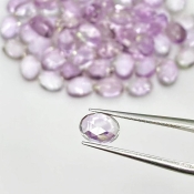 72 Carat Pink Amethyst 7x5mm Rose Cut Oval Shape A+ Grade Cabochons Parcel - Total 80 Pcs.