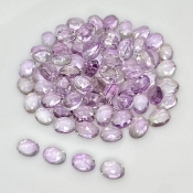 72 Carat Pink Amethyst 7x5mm Rose Cut Oval Shape A+ Grade Cabochons Parcel - Total 80 Pcs.