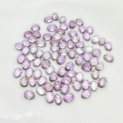 72 Carat Pink Amethyst 7x5mm Rose Cut Oval Shape A+ Grade Cabochons Parcel - Total 80 Pcs.