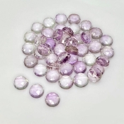 58.15 Carat Pink Amethyst 7mm Rose Cut Round Shape A+ Grade Cabochons Parcel - Total 45 Pcs.