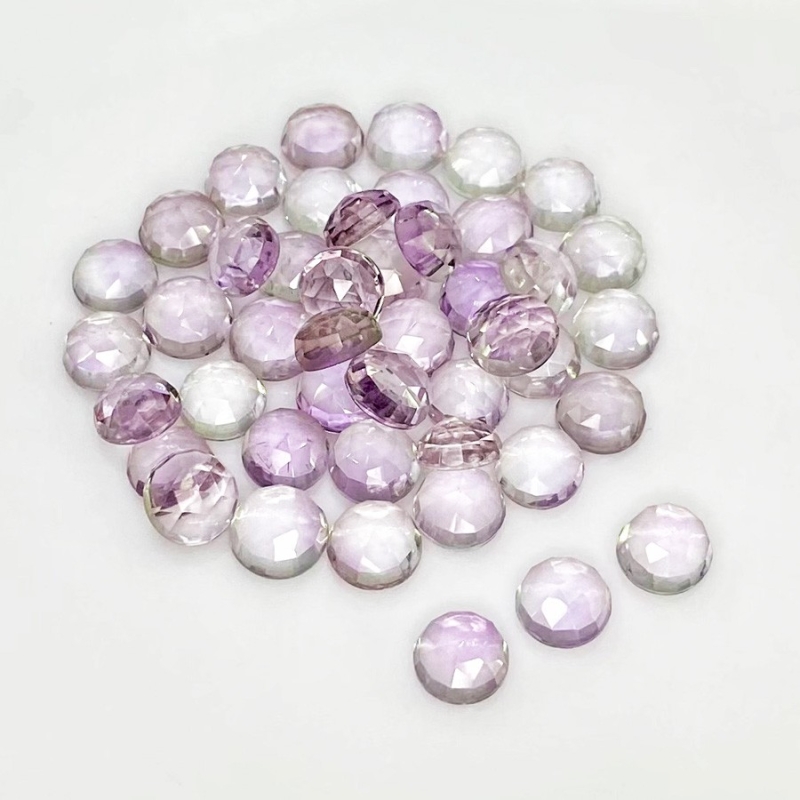 58.15 Carat Pink Amethyst 7mm Rose Cut Round Shape A+ Grade Cabochons Parcel - Total 45 Pcs.