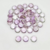 58.15 Carat Pink Amethyst 7mm Rose Cut Round Shape A+ Grade Cabochons Parcel - Total 45 Pcs.