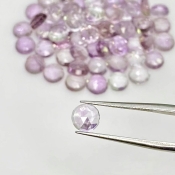 49.25 Cts. Pink Amethyst 6mm Rose Cut Round Shape A+ Grade Cabochons Parcel - Total 64 Pcs.