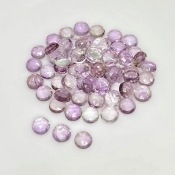 49.25 Cts. Pink Amethyst 6mm Rose Cut Round Shape A+ Grade Cabochons Parcel - Total 64 Pcs.