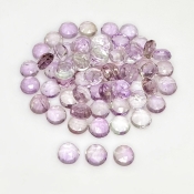 49.25 Cts. Pink Amethyst 6mm Rose Cut Round Shape A+ Grade Cabochons Parcel - Total 64 Pcs.