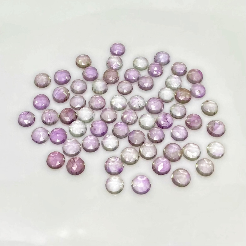 49.25 Cts. Pink Amethyst 6mm Rose Cut Round Shape A+ Grade Cabochons Parcel - Total 64 Pcs.