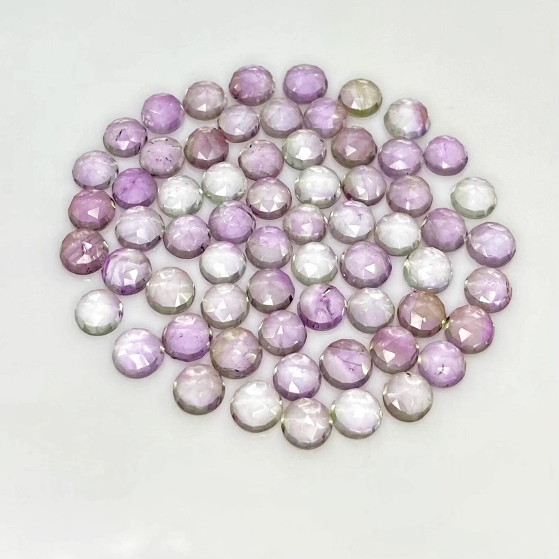 49.25 Cts. Pink Amethyst 6mm Rose Cut Round Shape A+ Grade Cabochons Parcel - Total 64 Pcs.