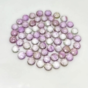 49.25 Cts. Pink Amethyst 6mm Rose Cut Round Shape A+ Grade Cabochons Parcel - Total 64 Pcs.