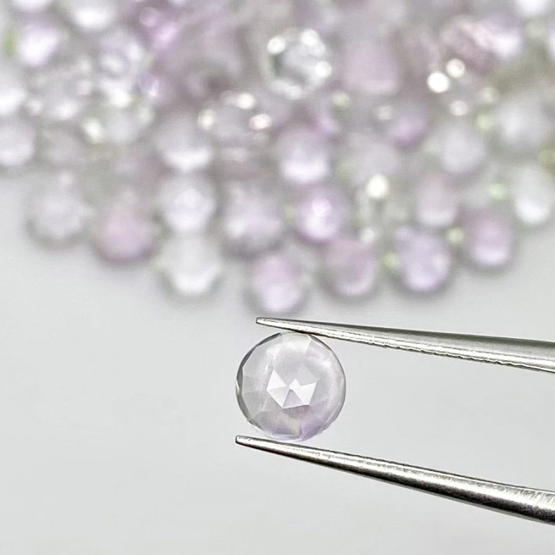 87.25 Carat Pink Amethyst 6-6.5mm Rose Cut Round Shape A Grade Cabochons Parcel - Total 83 Pcs.