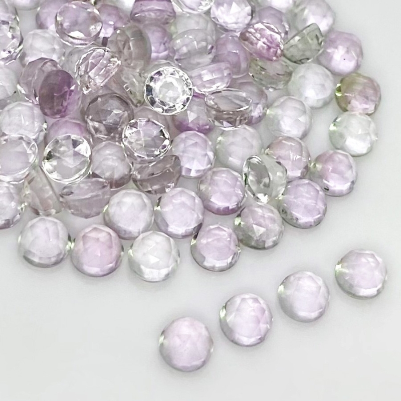 87.25 Carat Pink Amethyst 6-6.5mm Rose Cut Round Shape A Grade Cabochons Parcel - Total 83 Pcs.