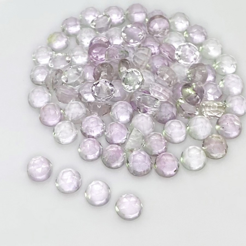 87.25 Carat Pink Amethyst 6-6.5mm Rose Cut Round Shape A Grade Cabochons Parcel - Total 83 Pcs.