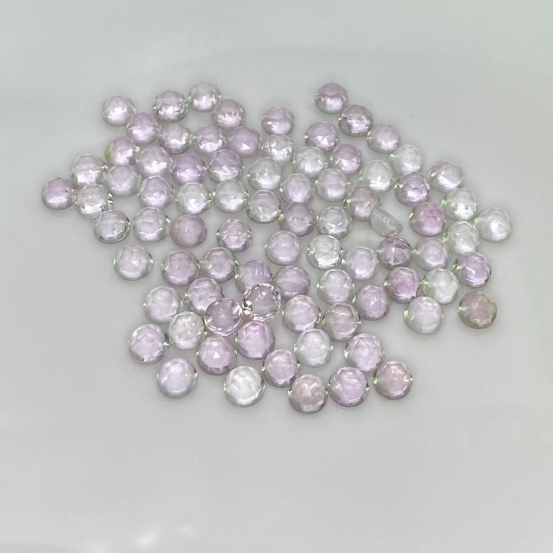 87.25 Carat Pink Amethyst 6-6.5mm Rose Cut Round Shape A Grade Cabochons Parcel - Total 83 Pcs.