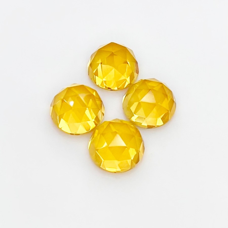 23.1 Carat Citrine 11mm Rose Cut Round Shape AAA Grade Cabochons Parcel - Total 4 Pcs.