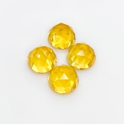 23.1 Carat Citrine 11mm Rose Cut Round Shape AAA Grade Cabochons Parcel - Total 4 Pcs.
